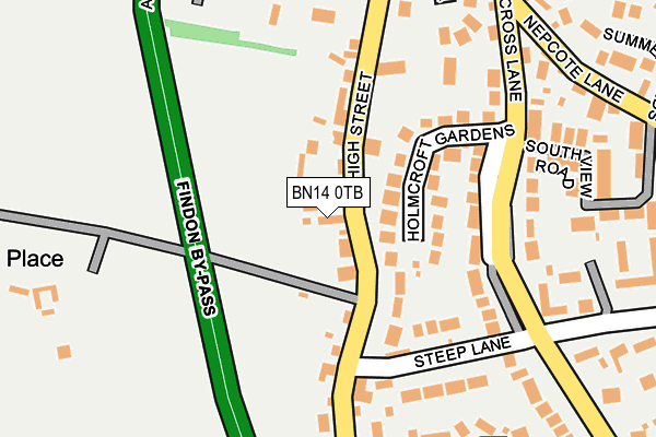 BN14 0TB map - OS OpenMap – Local (Ordnance Survey) BN14 0TB map - OS OpenMap – Local (Ordnance Survey)