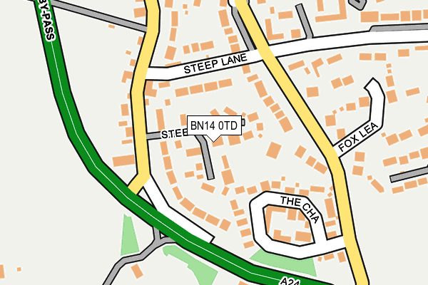 BN14 0TD map - OS OpenMap – Local (Ordnance Survey) BN14 0TD map - OS OpenMap – Local (Ordnance Survey)