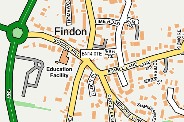 BN14 0TE map - OS OpenMap – Local (Ordnance Survey) BN14 0TE map - OS OpenMap – Local (Ordnance Survey)