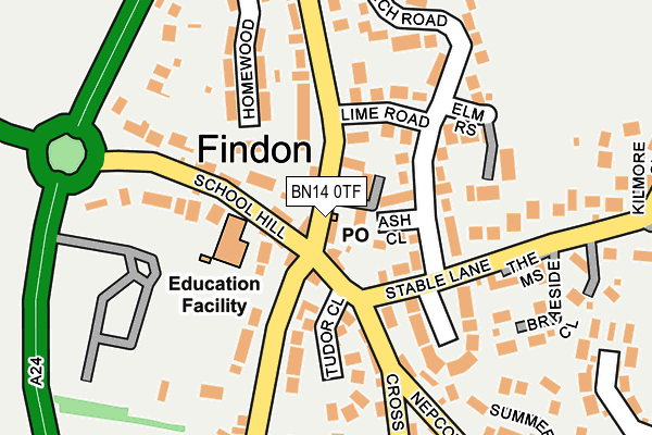 BN14 0TF map - OS OpenMap – Local (Ordnance Survey) BN14 0TF map - OS OpenMap – Local (Ordnance Survey)