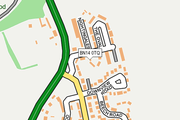 BN14 0TQ map - OS OpenMap – Local (Ordnance Survey) BN14 0TQ map - OS OpenMap – Local (Ordnance Survey)