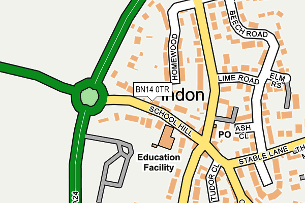 BN14 0TR map - OS OpenMap – Local (Ordnance Survey) BN14 0TR map - OS OpenMap – Local (Ordnance Survey)