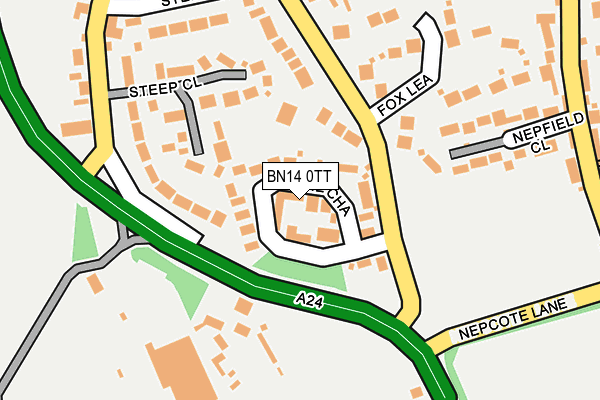 BN14 0TT map - OS OpenMap – Local (Ordnance Survey) BN14 0TT map - OS OpenMap – Local (Ordnance Survey)