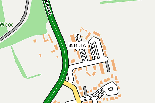 BN14 0TW map - OS OpenMap – Local (Ordnance Survey) BN14 0TW map - OS OpenMap – Local (Ordnance Survey)