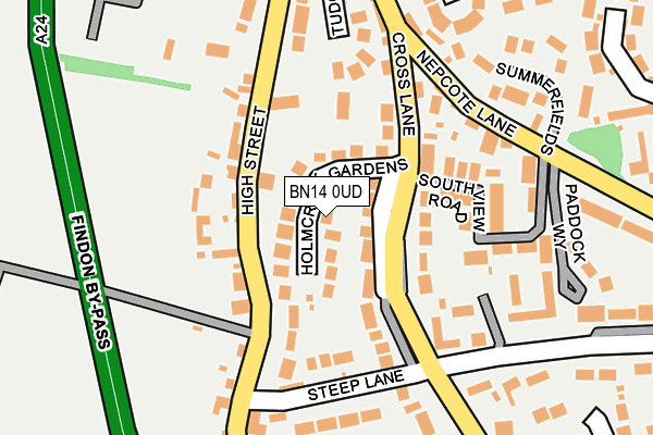 BN14 0UD map - OS OpenMap – Local (Ordnance Survey) BN14 0UD map - OS OpenMap – Local (Ordnance Survey)
