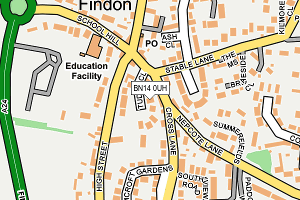 BN14 0UH map - OS OpenMap – Local (Ordnance Survey) BN14 0UH map - OS OpenMap – Local (Ordnance Survey)