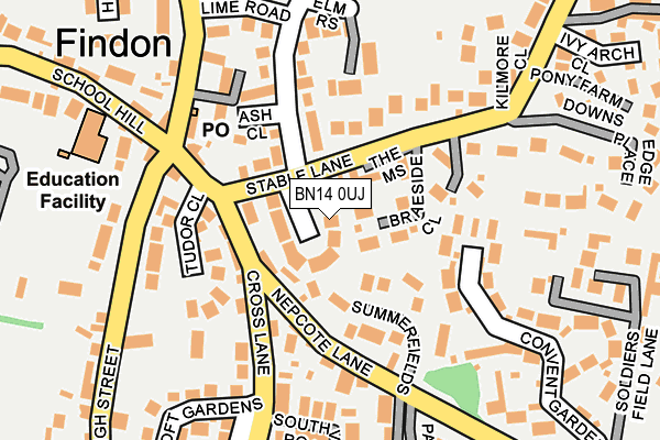 BN14 0UJ map - OS OpenMap – Local (Ordnance Survey) BN14 0UJ map - OS OpenMap – Local (Ordnance Survey)