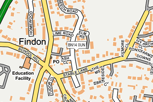 BN14 0UN map - OS OpenMap – Local (Ordnance Survey) BN14 0UN map - OS OpenMap – Local (Ordnance Survey)