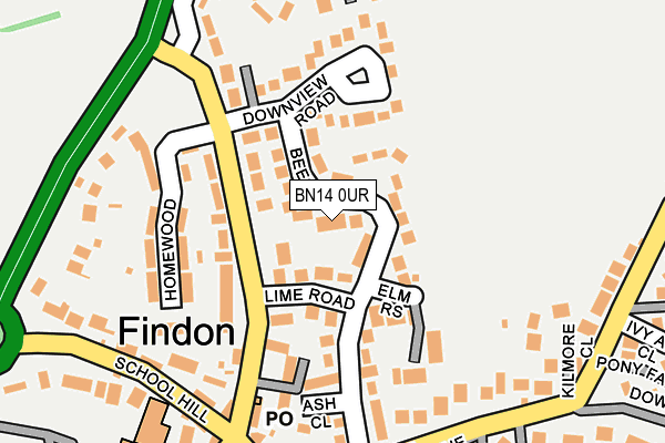 BN14 0UR map - OS OpenMap – Local (Ordnance Survey) BN14 0UR map - OS OpenMap – Local (Ordnance Survey)