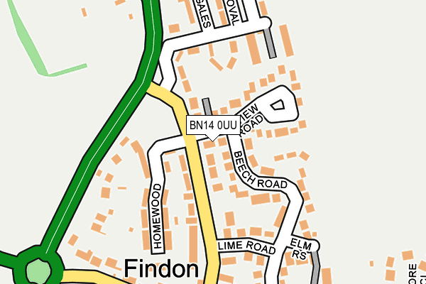 BN14 0UU map - OS OpenMap – Local (Ordnance Survey) BN14 0UU map - OS OpenMap – Local (Ordnance Survey)
