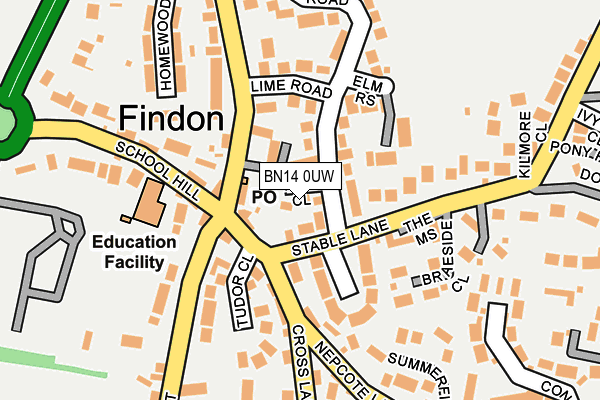 BN14 0UW map - OS OpenMap – Local (Ordnance Survey) BN14 0UW map - OS OpenMap – Local (Ordnance Survey)