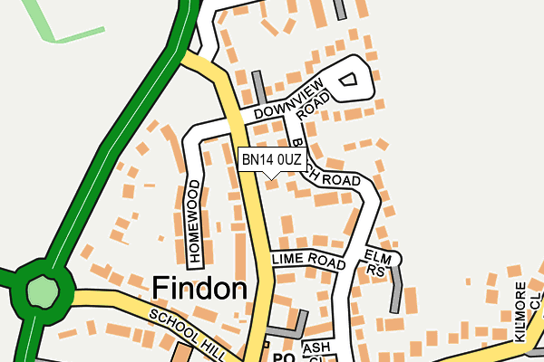 BN14 0UZ map - OS OpenMap – Local (Ordnance Survey) BN14 0UZ map - OS OpenMap – Local (Ordnance Survey)