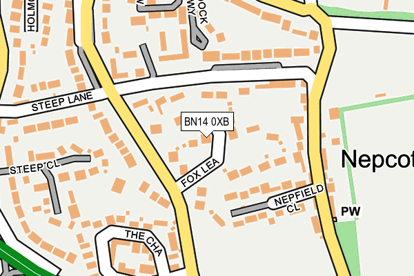 BN14 0XB map - OS OpenMap – Local (Ordnance Survey) BN14 0XB map - OS OpenMap – Local (Ordnance Survey)