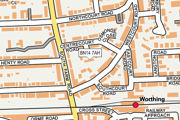 BN14 7AH map - OS OpenMap – Local (Ordnance Survey) BN14 7AH map - OS OpenMap – Local (Ordnance Survey)
