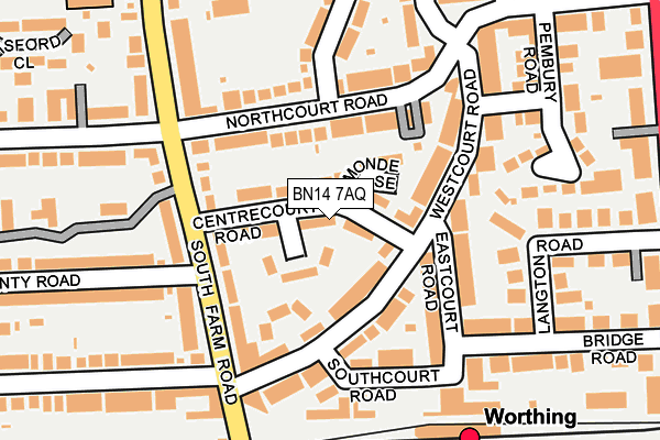 BN14 7AQ map - OS OpenMap – Local (Ordnance Survey) BN14 7AQ map - OS OpenMap – Local (Ordnance Survey)