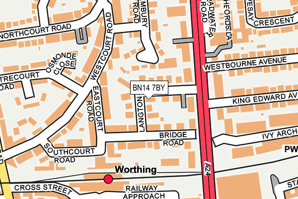 BN14 7BY map - OS OpenMap – Local (Ordnance Survey) BN14 7BY map - OS OpenMap – Local (Ordnance Survey)