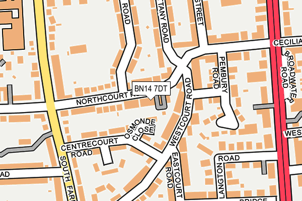 BN14 7DT map - OS OpenMap – Local (Ordnance Survey) BN14 7DT map - OS OpenMap – Local (Ordnance Survey)