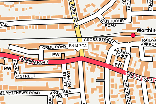 BN14 7GA map - OS OpenMap – Local (Ordnance Survey) BN14 7GA map - OS OpenMap – Local (Ordnance Survey)