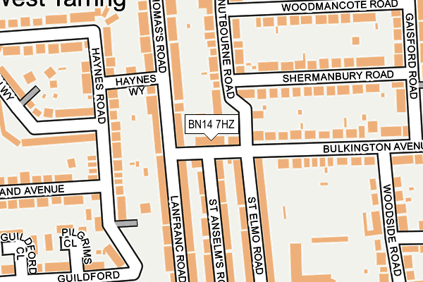 BN14 7HZ map - OS OpenMap – Local (Ordnance Survey) BN14 7HZ map - OS OpenMap – Local (Ordnance Survey)