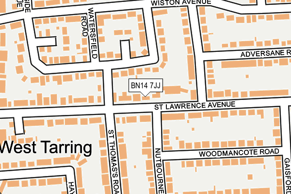 BN14 7JJ map - OS OpenMap – Local (Ordnance Survey) BN14 7JJ map - OS OpenMap – Local (Ordnance Survey)