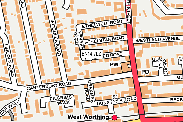 BN14 7LZ map - OS OpenMap – Local (Ordnance Survey) BN14 7LZ map - OS OpenMap – Local (Ordnance Survey)