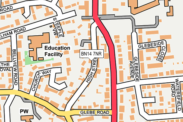 BN14 7NR map - OS OpenMap – Local (Ordnance Survey)
