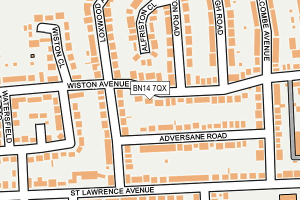 BN14 7QX map - OS OpenMap – Local (Ordnance Survey)