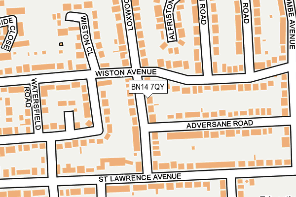 BN14 7QY map - OS OpenMap – Local (Ordnance Survey)