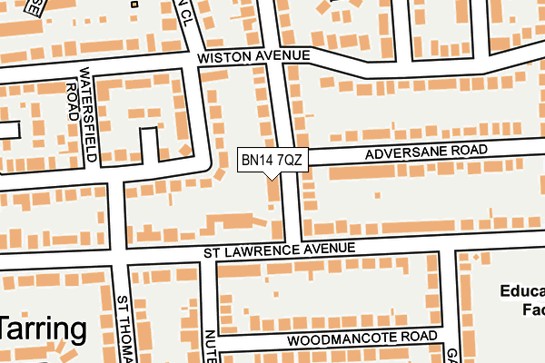 BN14 7QZ map - OS OpenMap – Local (Ordnance Survey)