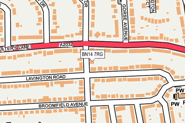 BN14 7RG map - OS OpenMap – Local (Ordnance Survey) BN14 7RG map - OS OpenMap – Local (Ordnance Survey)