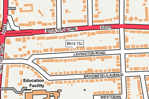 BN14 7SJ map - OS OpenMap – Local (Ordnance Survey) BN14 7SJ map - OS OpenMap – Local (Ordnance Survey)