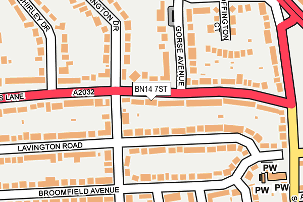 BN14 7ST map - OS OpenMap – Local (Ordnance Survey) BN14 7ST map - OS OpenMap – Local (Ordnance Survey)