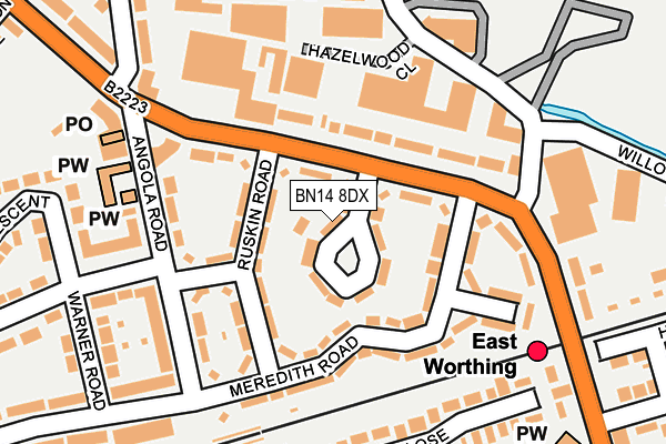 BN14 8DX map - OS OpenMap – Local (Ordnance Survey) BN14 8DX map - OS OpenMap – Local (Ordnance Survey)