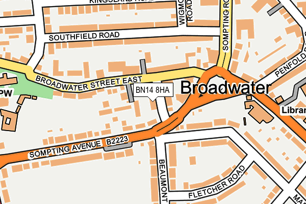 BN14 8HA map - OS OpenMap – Local (Ordnance Survey) BN14 8HA map - OS OpenMap – Local (Ordnance Survey)