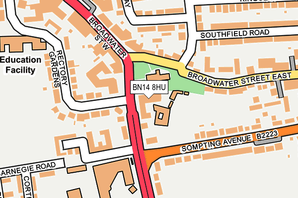 BN14 8HU map - OS OpenMap – Local (Ordnance Survey) BN14 8HU map - OS OpenMap – Local (Ordnance Survey)