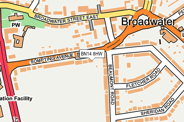 BN14 8HW map - OS OpenMap – Local (Ordnance Survey) BN14 8HW map - OS OpenMap – Local (Ordnance Survey)