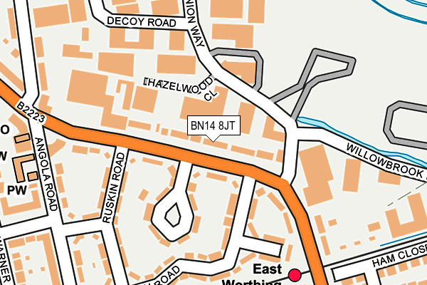 BN14 8JT map - OS OpenMap – Local (Ordnance Survey) BN14 8JT map - OS OpenMap – Local (Ordnance Survey)