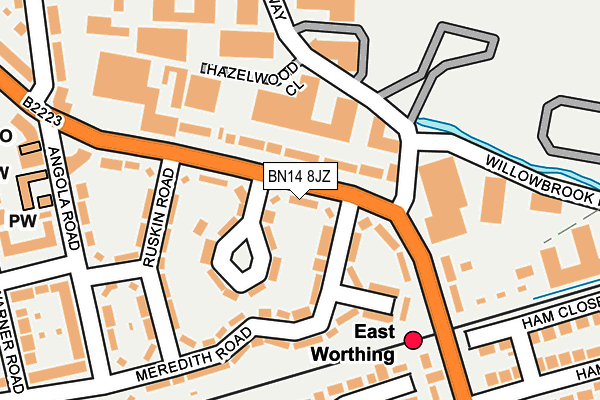 BN14 8JZ map - OS OpenMap – Local (Ordnance Survey) BN14 8JZ map - OS OpenMap – Local (Ordnance Survey)
