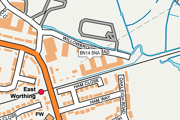 BN14 8NA map - OS OpenMap – Local (Ordnance Survey) BN14 8NA map - OS OpenMap – Local (Ordnance Survey)