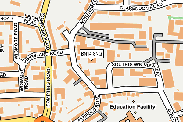 BN14 8NQ map - OS OpenMap – Local (Ordnance Survey)