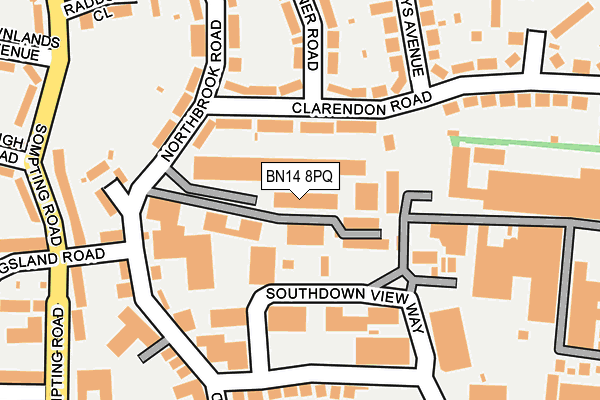 BN14 8PQ map - OS OpenMap – Local (Ordnance Survey) BN14 8PQ map - OS OpenMap – Local (Ordnance Survey)
