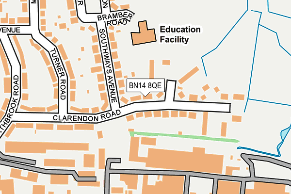 BN14 8QE map - OS OpenMap – Local (Ordnance Survey) BN14 8QE map - OS OpenMap – Local (Ordnance Survey)