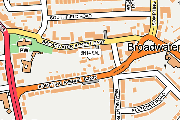 BN14 9AL map - OS OpenMap – Local (Ordnance Survey) BN14 9AL map - OS OpenMap – Local (Ordnance Survey)