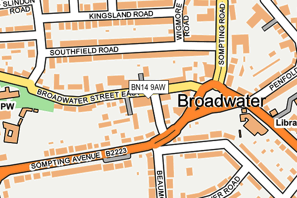 BN14 9AW map - OS OpenMap – Local (Ordnance Survey) BN14 9AW map - OS OpenMap – Local (Ordnance Survey)