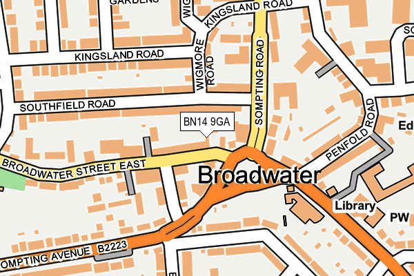 BN14 9GA map - OS OpenMap – Local (Ordnance Survey) BN14 9GA map - OS OpenMap – Local (Ordnance Survey)