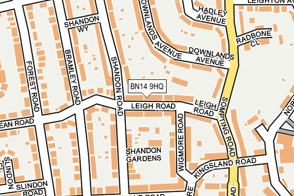 BN14 9HQ map - OS OpenMap – Local (Ordnance Survey) BN14 9HQ map - OS OpenMap – Local (Ordnance Survey)