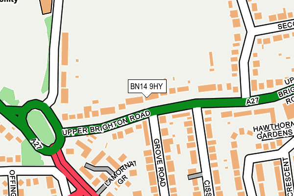 BN14 9HY map - OS OpenMap – Local (Ordnance Survey) BN14 9HY map - OS OpenMap – Local (Ordnance Survey)
