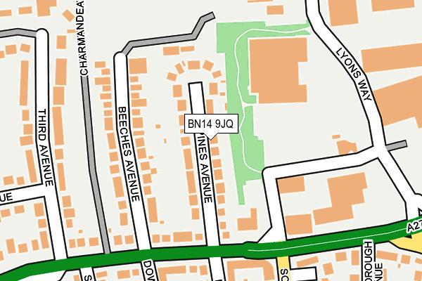 BN14 9JQ map - OS OpenMap – Local (Ordnance Survey) BN14 9JQ map - OS OpenMap – Local (Ordnance Survey)