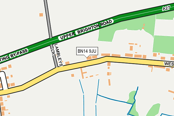 BN14 9JU map - OS OpenMap – Local (Ordnance Survey)