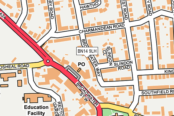 BN14 9LH map - OS OpenMap – Local (Ordnance Survey) BN14 9LH map - OS OpenMap – Local (Ordnance Survey)